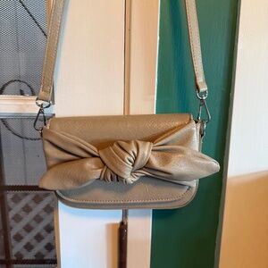 Melie Bianco Faye Beige Clutch Crossbody Bag